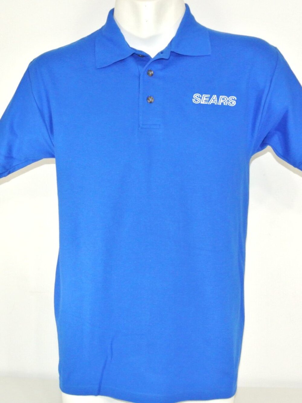 SEARS Department Store Employee Uniform Men's Blue Polo Shirt Size M Medium